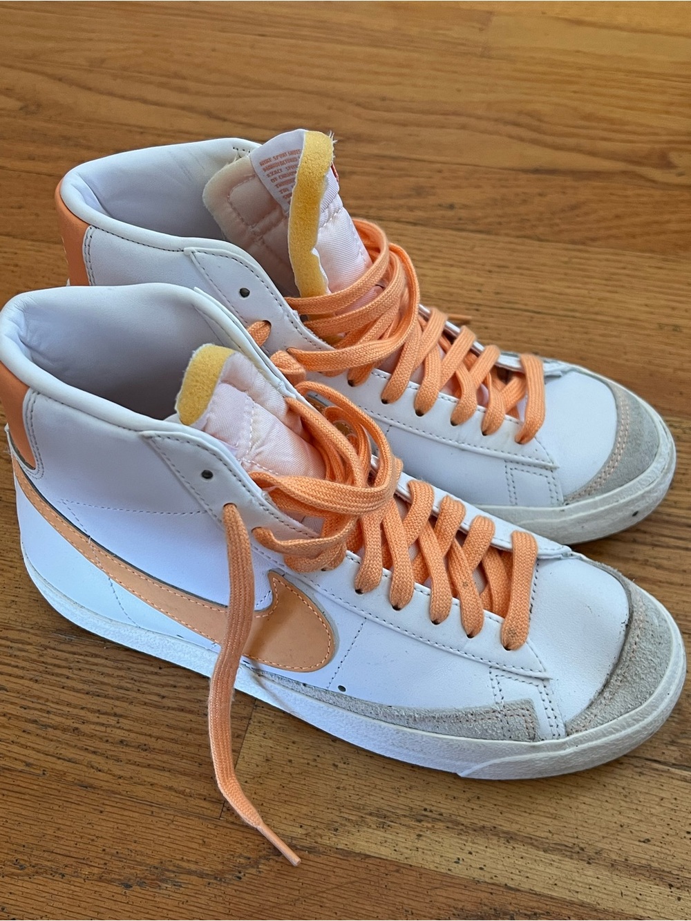 Nike Blazer Mid Women’s Sneakers - White with Peach Accents
